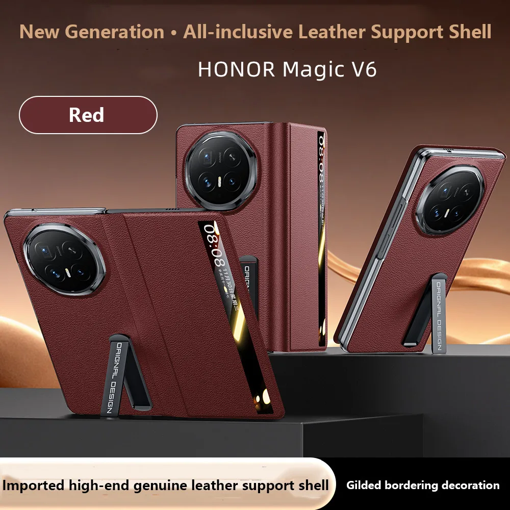 

High-end PU Leather Stand Case For Huawei Honor Magic V6 MagicV6 5G All-Inclusive Full Protective Cover