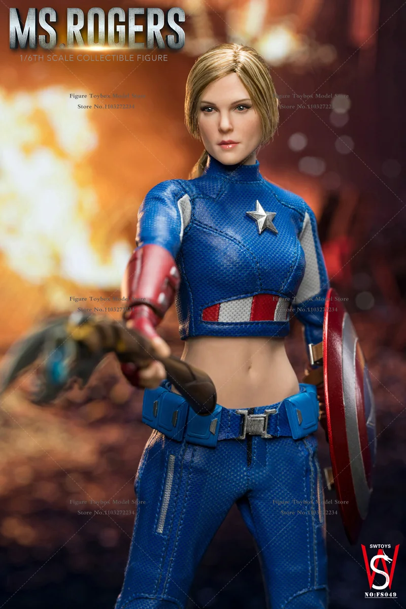 SWTOYS FS049 1/6 تحصيل MS. روجرز عمل الشكل البسيطة درع نموذج حلية 12 "مجموعة كاملة حساسة الإناث تمثال الجندي