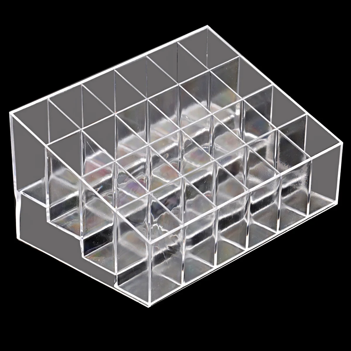 Clear Acrylic Trapezoid Makeup Organizer 145x95x73cm Lipstick Mascara Brush Storage Display Stand Lipstick Display Stand