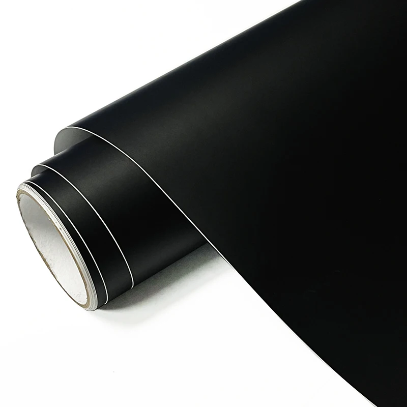 Hochwertige mattschwarze Vinylfolie, selbstklebende Aufkleber für Auto, Motorrad, Möbel, Dekoration, Aufkleber mit Entlüftung