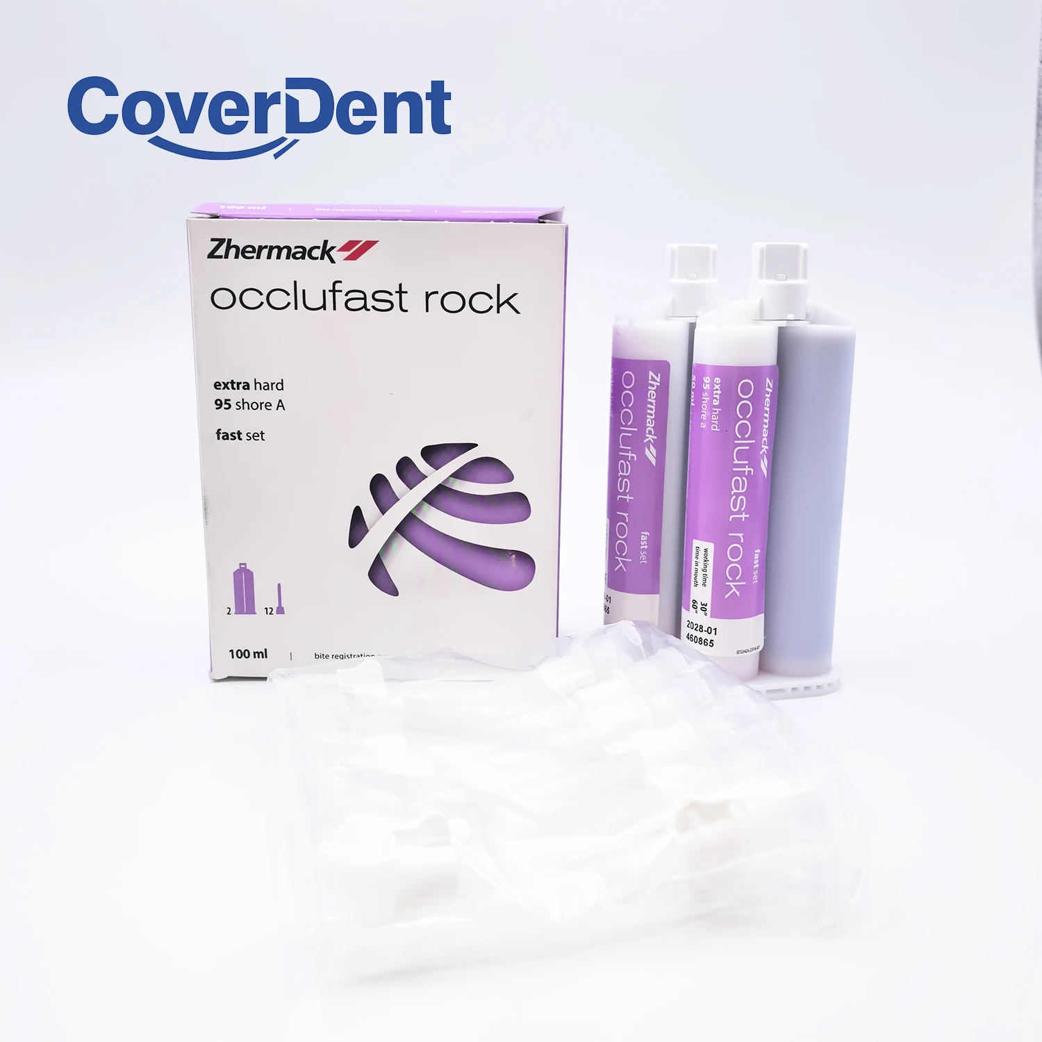 1 Box Zhermack Bite Registration Material Occlufast Rock 100ml Fast Set 95 Shore a Extra Hard Impression Material