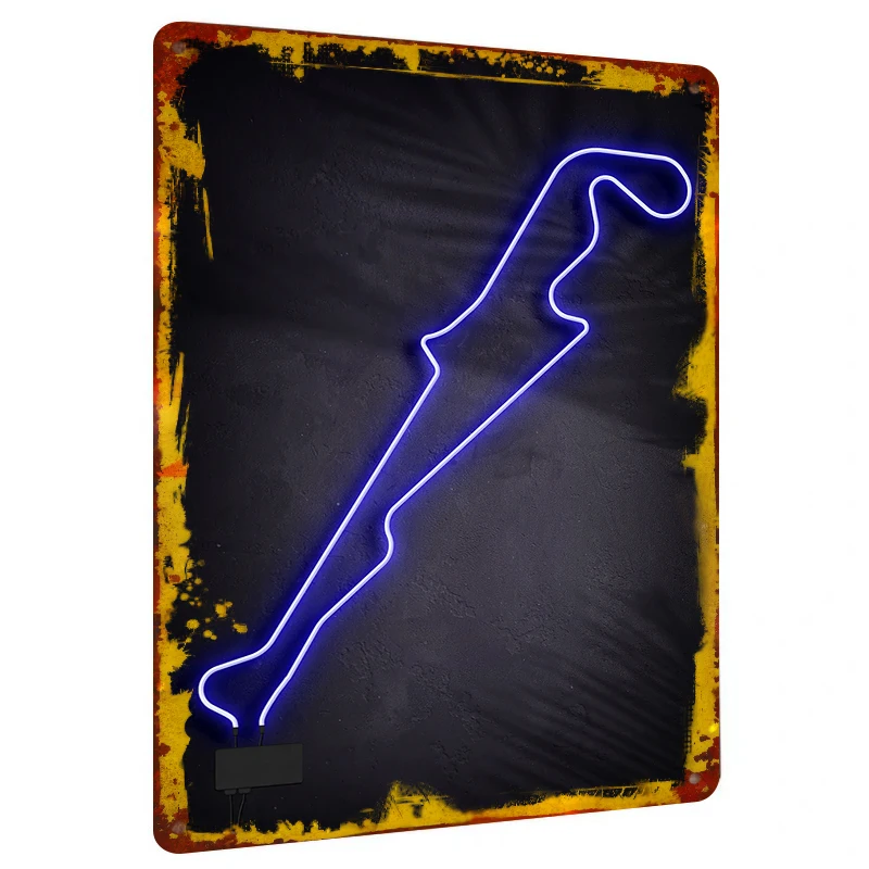 Custom LED Neon Sword Metal Iron Wall Art Decorative Hanging Sign for Game Room Bar