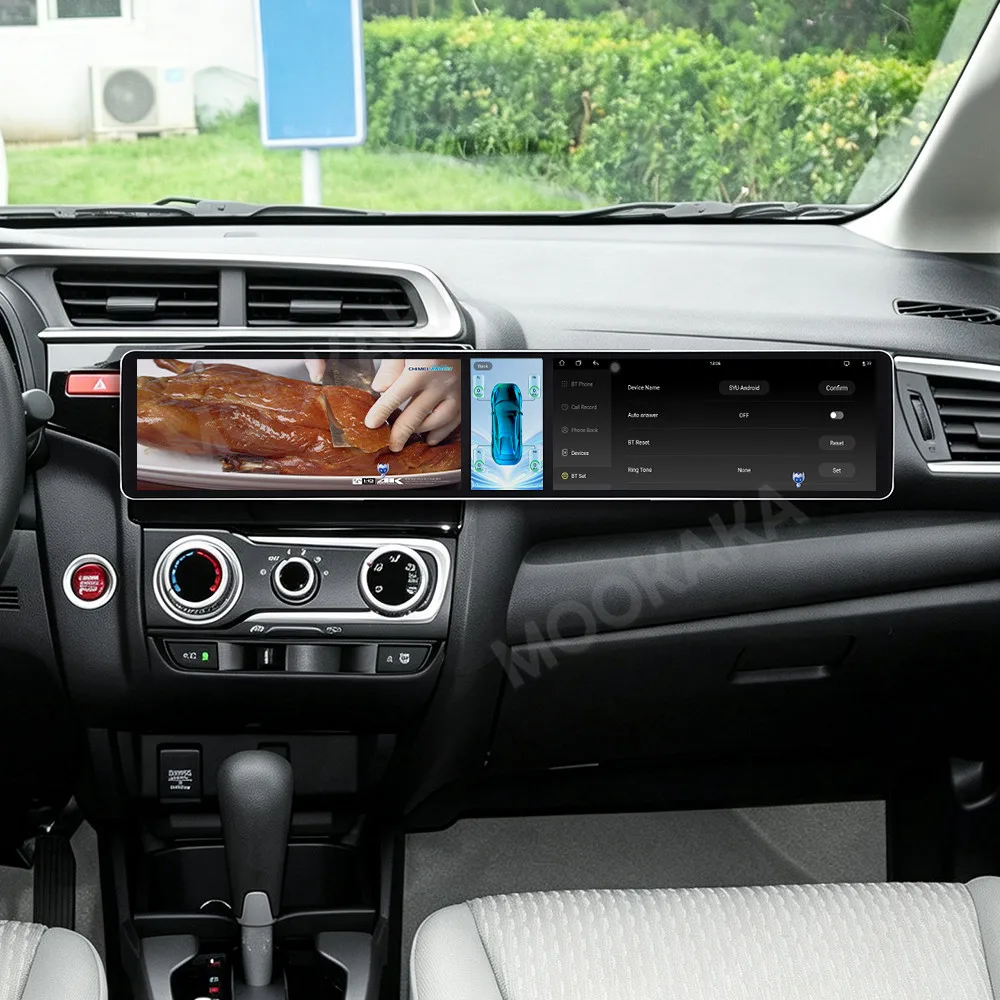 Android 15 Dual 12.3 Inch Triple Screen For Honda Fit 2013-2015 Car Stereo Radio Multimedia Player GPS Navi Wireless CarPlay DSP