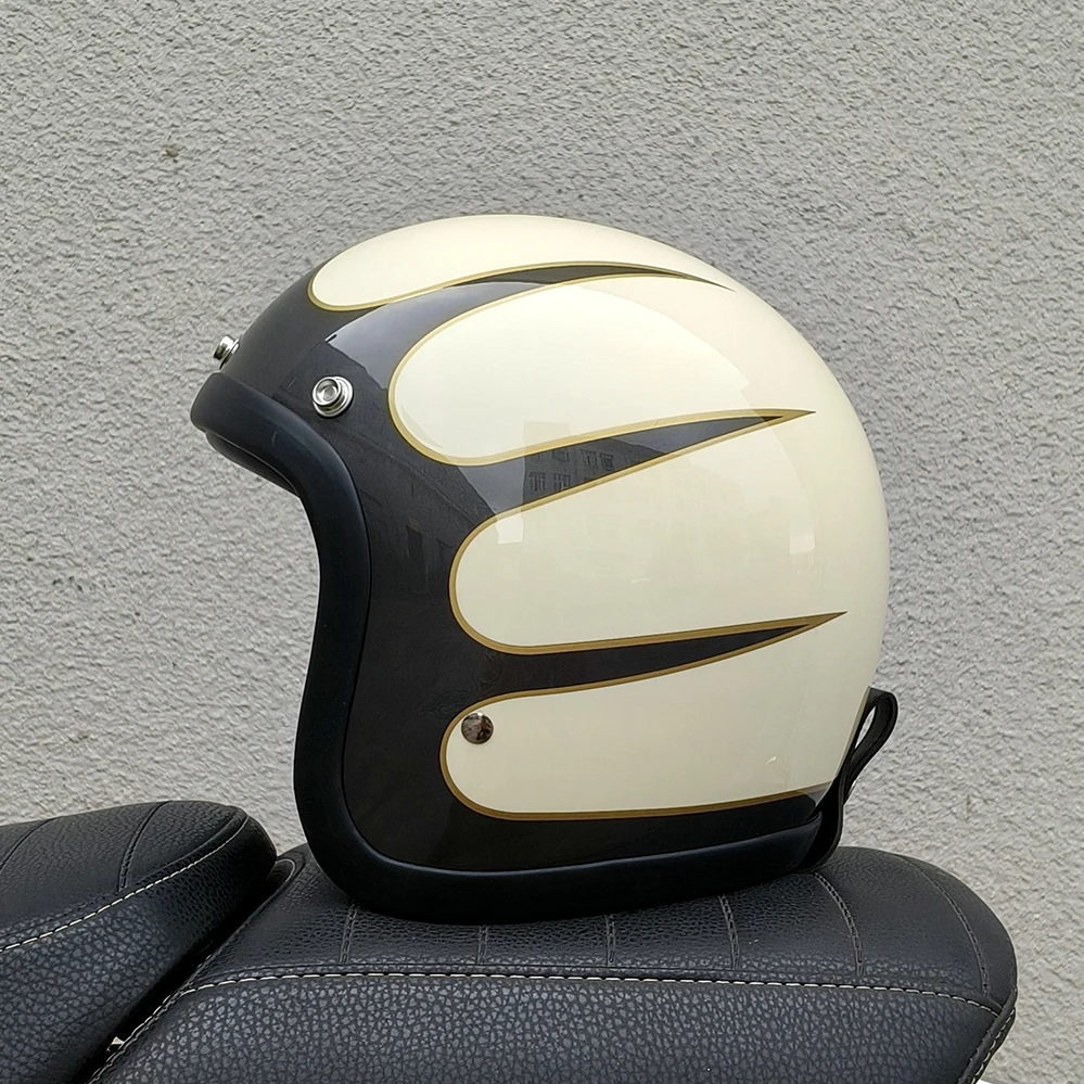 TT & COCASCOS-Casque de moto vintage, 3/4 Open Face Casco, Moto Jet Scooter, FiViolet Hurbike, 500TX