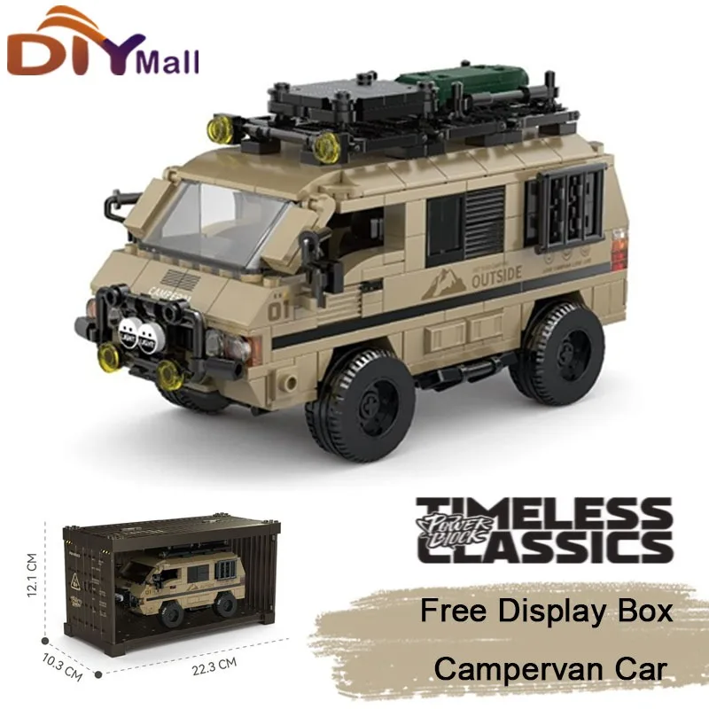 

489 Pieces Technical Vehicle Building Blocks City Camper Car Assembly Model Construction Toy with Storage Box Kids Gift Idea