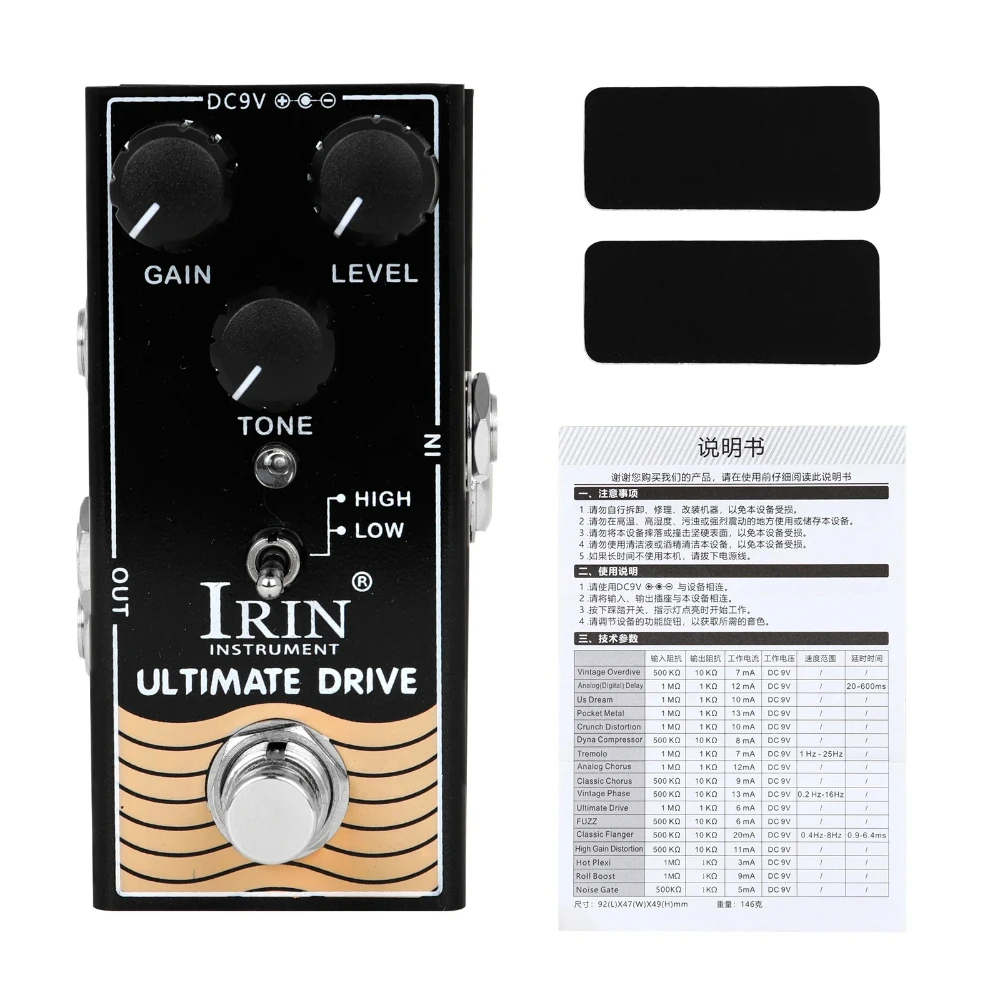 IRIN RF-02 Electric Guitar Effects Pedal ULTIMATE DRIVE Monoblock Effects True Bypass Designed Bass Guitar Instruments Parts