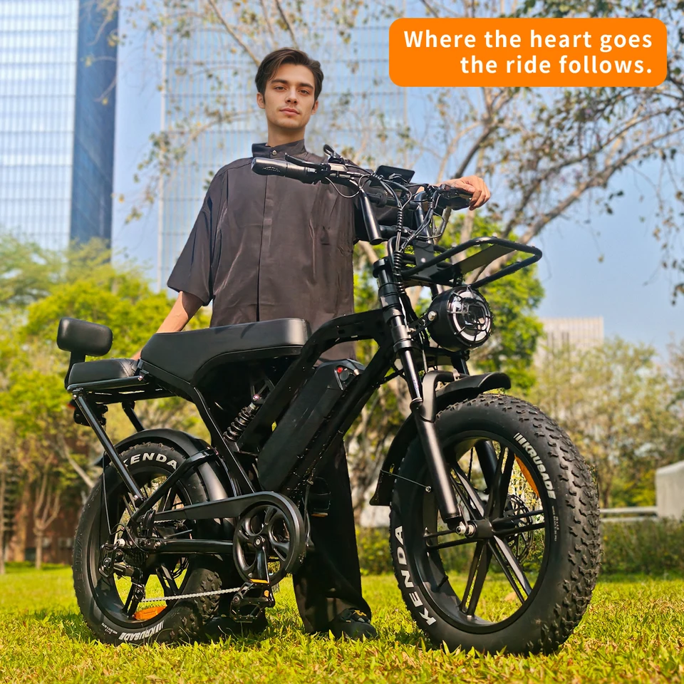 The X80Pro Ebike 20-Inch Fat Tire Electric Bicycle Is an Adult Electric Bicycle with a 1000W Motor, a 48V 15Ah Battery, a Range of 50-60 Kilometers, a Top Speed of 28 Mph, 7-Speed Gearing, Hydraulic Brakes, and Comfortable Shock Absorption. image 7