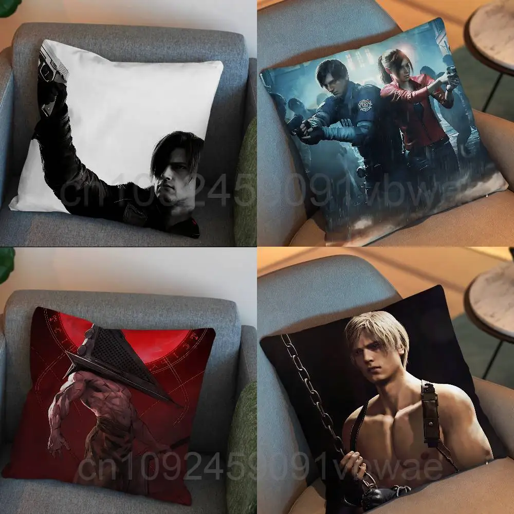 

cool Leon Kennedy Resident Evil Pillow Case Office Cushions Suitable For Sofa Car Bedroom Decorative Cushion Cover