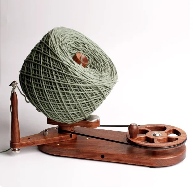 Premium Walnut Wood Hand Crank Yarn Winder Swift - 4.0 Version Adjustable Yarn Guide 6-Bearing Design Food-Safe Finish