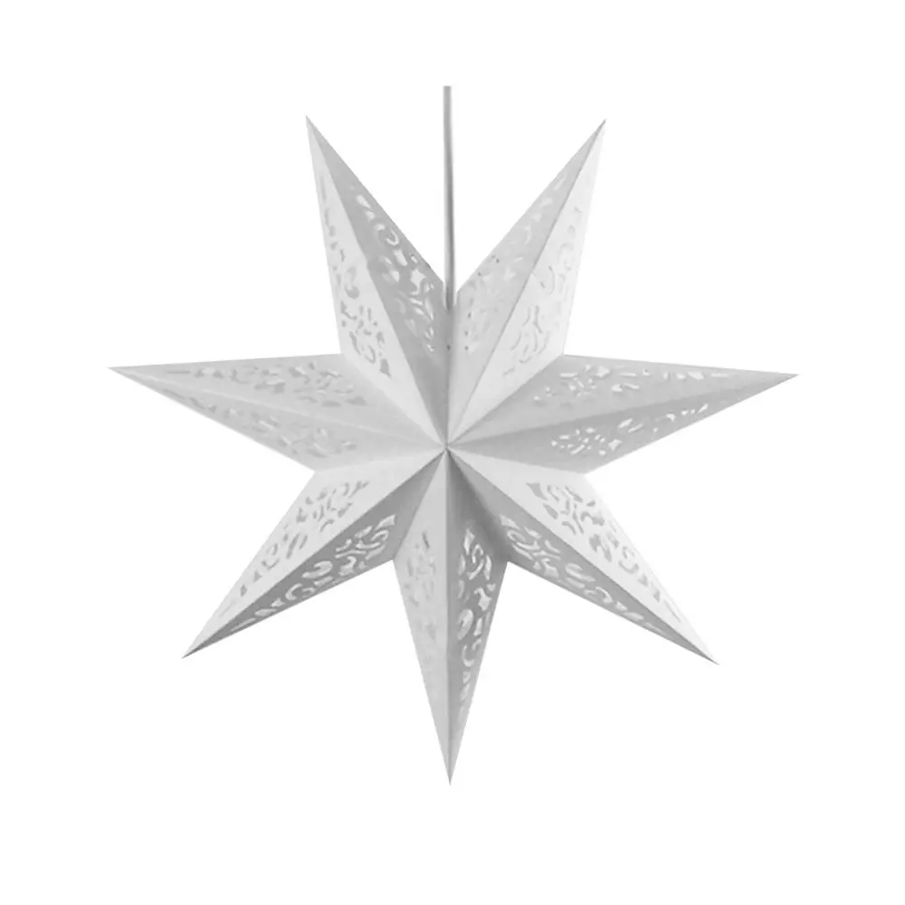 Background Pendant Party Hollow Seven Point Star Decorative Lampshade Christmas Paper Star Lampshade 45cm Decorative Lamp