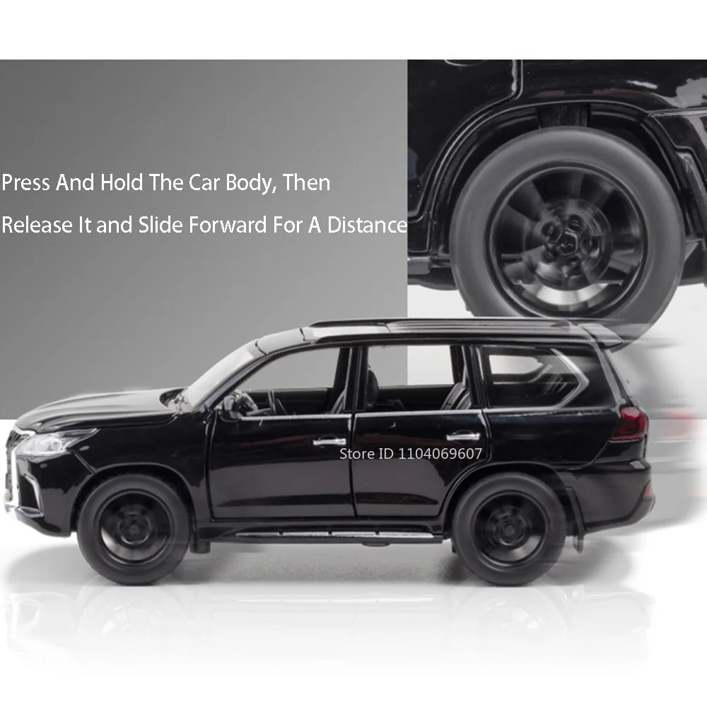 1:32 LX570 Model Speelgoedauto's Legering Diecast LM300H MPV Geluid Licht Trek 6 Deuren Geopend Rubberen Banden Prachtige Ornament Modellen
