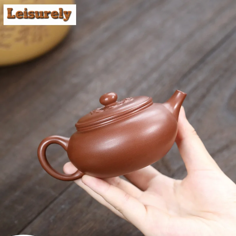 

140ml Aesthetic Yixing Purple Clay Teapots Famous Artists Handmade Beauty Pot Raw Ore Purple Mud Kettle Zisha Tea Set Supplies