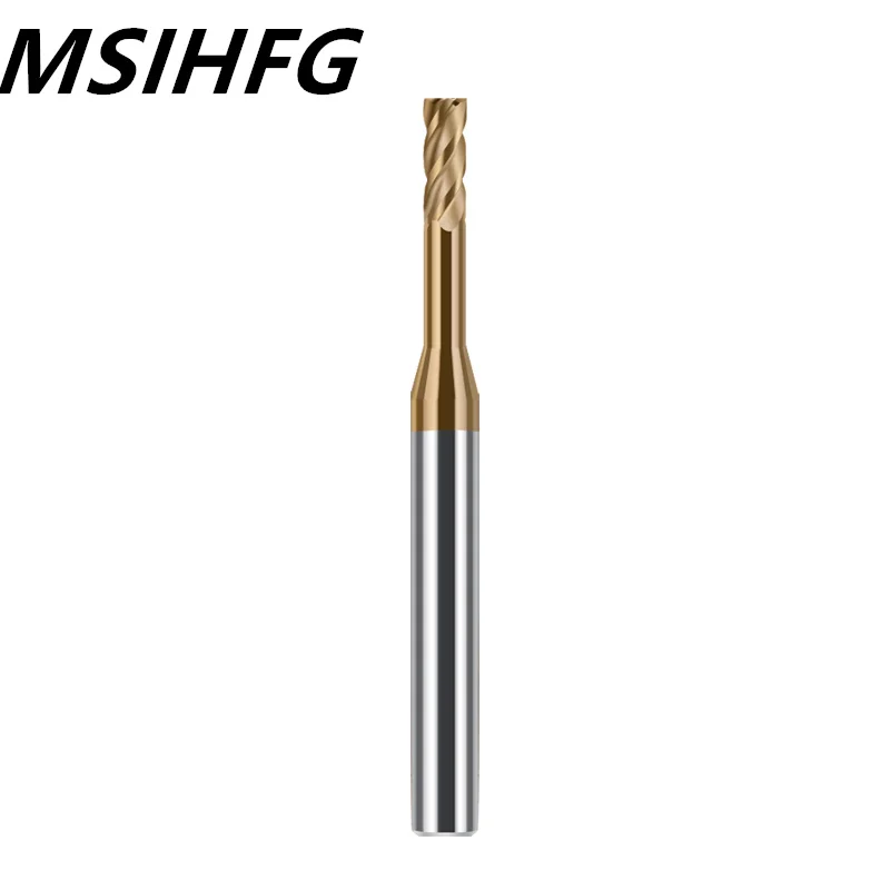 HRC55 Micro Deep Groove End Mill 0.2-0.9mm Shank Milling Cutter  Tungsten Carbide CNC Router Bit TiCN Coated Mini Milling Cutter