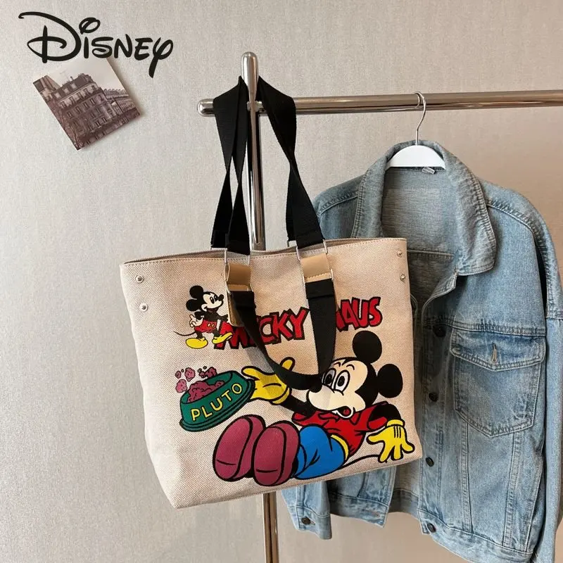 Disney Mickey New Fashion Women's Bag Cartoon Versátil Commuter Shoulder Bag Alta Qualidade Moda Grande Capacidade Casual Bolsa