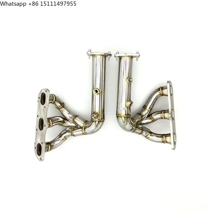 Tuning SS304 Header Exhaust System Turbo Manifold for Porsche 991/991.1 3.4L/3.8L 2011-2018 Street Headers Straight Through Pipe