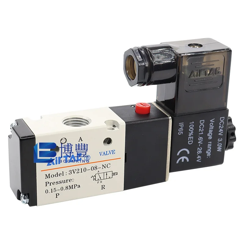 

Electromagnetic pneumatic valve 3V110-06/3V210-08/3V310-10-NC/NO AC220v/DC24v controller gas reversing valve