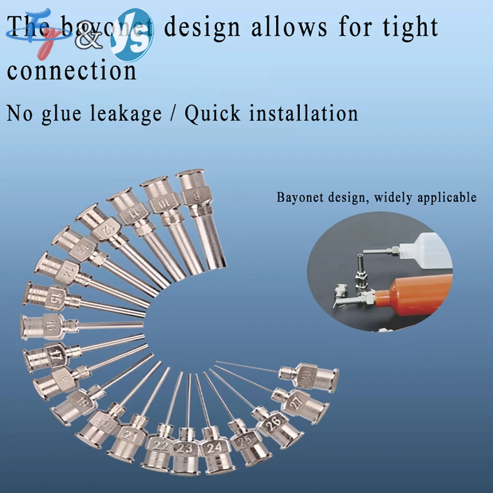 5PCS 10-30G Stainless Steel Dispensing Needles Blunt Tip Metal Needle Tips for Industrial Glue Dispenser Syringe Lab Precision