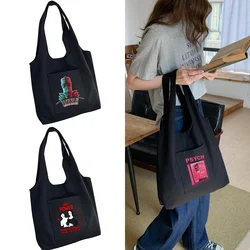 One Direction Shopper Bags Sculpture Print Shoulder Canvas Tote Bag Large Capacity College Handbag All-match Reusable Eco Bag