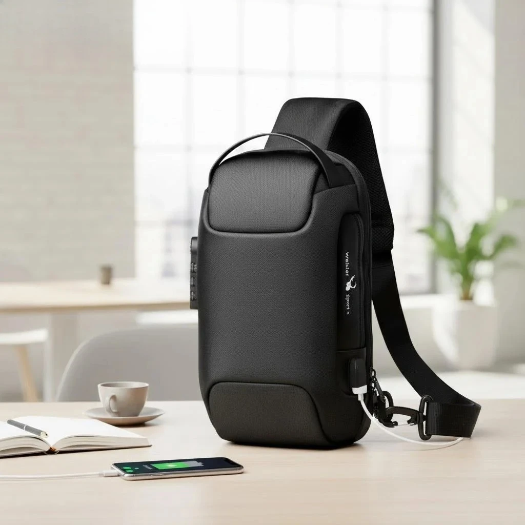 

Водонепроницаемая сумка-кроссбоди для мужчин, модная нагрудная сумка-слинг с защитой от кражи, USB-зарядкой, дорожная сумка-мессенджер из кожи