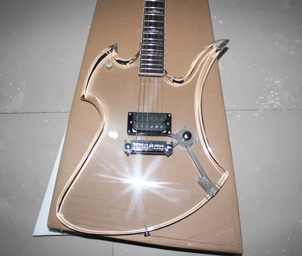 Transparent Acrylic Electric Guitar with Rosewood Fretboard,Providing Customized Service