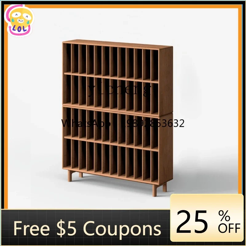 

AB Black Walnut Solid Wood Bookshelf Combination Multi-layer Record Storage Cabinet