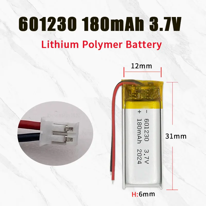 Új 180mah 601230 3.7V Lítium Pó Polimer Lítium Akkumulátor számára Bluetooth headse tws diktafon Hordozható Drukker újratölthető Ketrecek