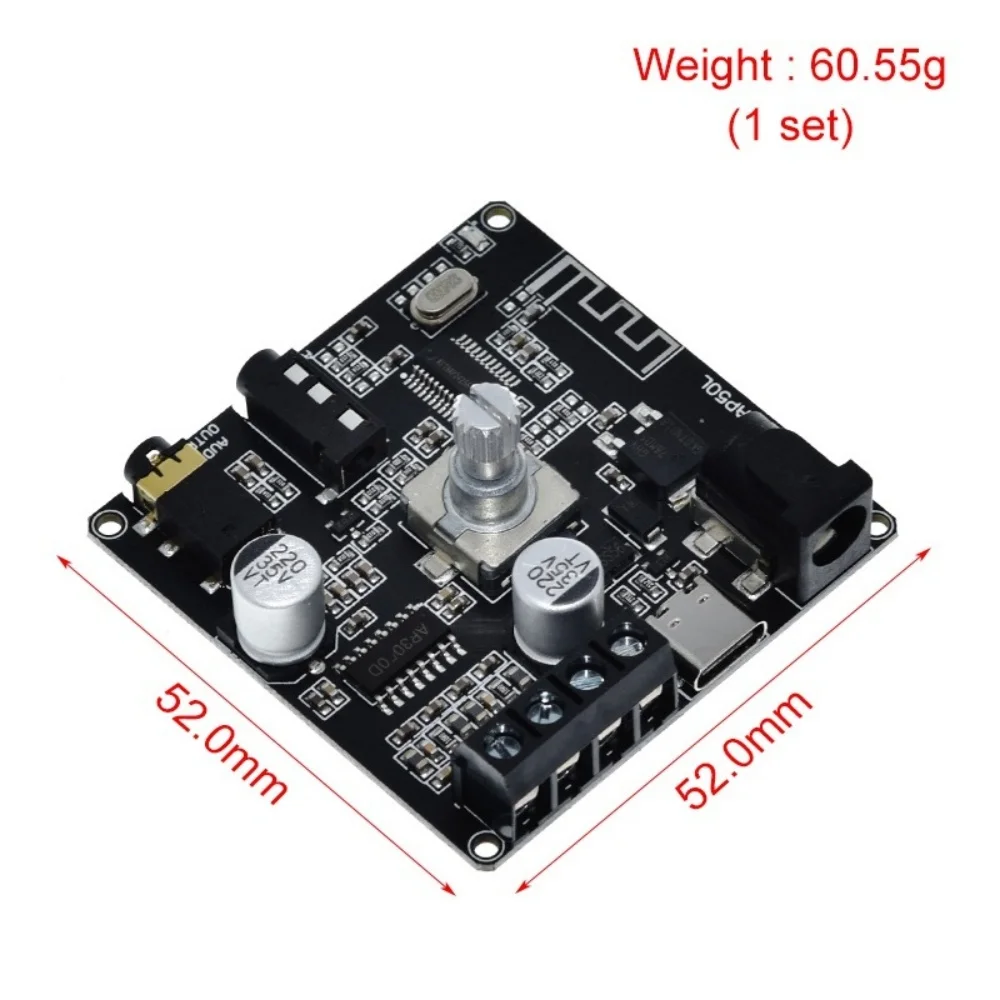Mini Bluetooth 5.0 50W+50W Dual Channel Audio Power Digital Amplifier Board Stereo Amplifier 3.5MM AUX USB APP XY-AP50L