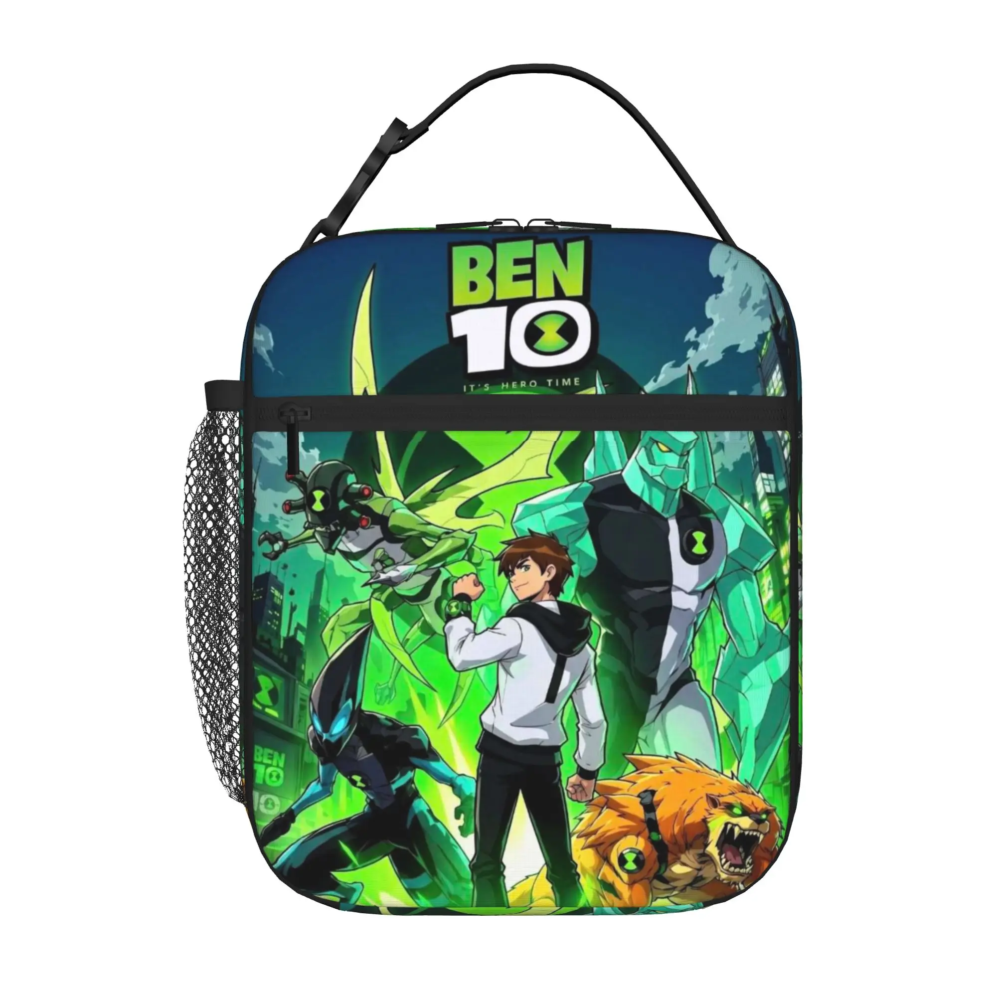 Back to school season  Handbag Ben10 Hero Comic Poster Art Large Capacity Fashionable Daily Snack Storage Lunch Bag