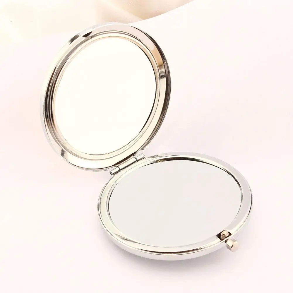 Mini Miroir de Maquillage Pliable Double Face Argenté, Accessoire de Poche Portable pour Voyage, Q6Q3