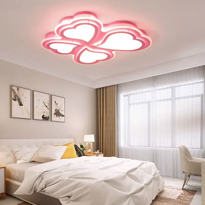 

Pink Girl Ceiling LED Lights in Living Bedroom Study Room Color for 10-15 Square Meters Lamps Luminaire Lampe Deco