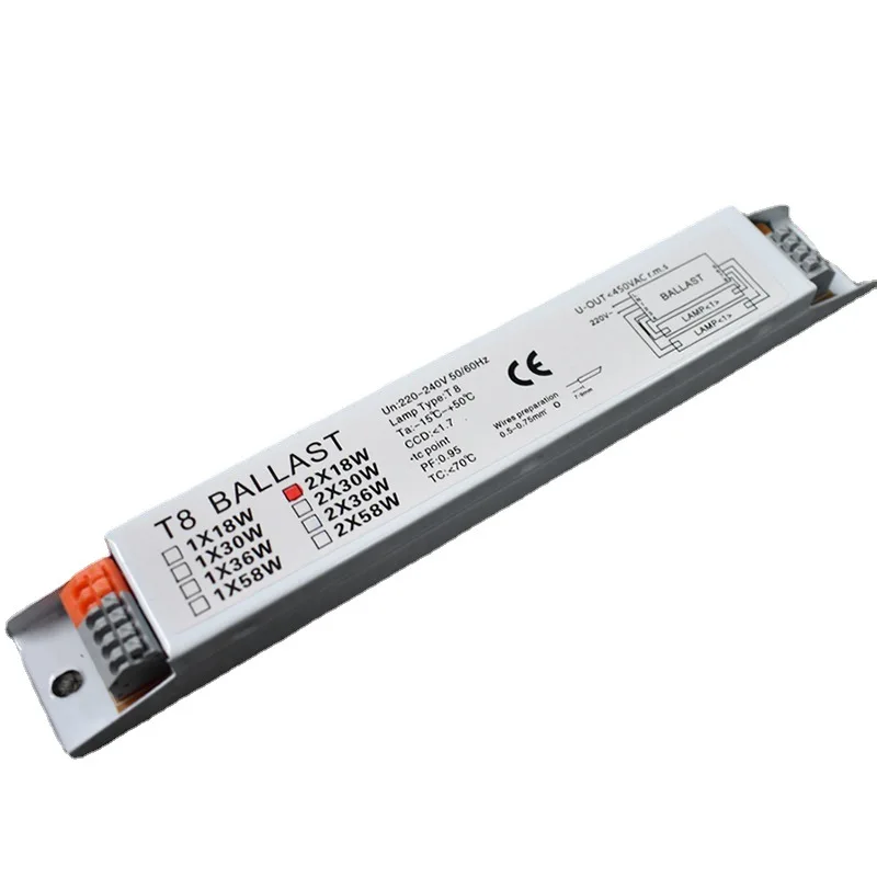 220-240V AC 2x18W/2x30W/2x58W/2x36W/1x36W/1x18W Wide Voltage T8 Electronic Ballast Fluorescent Lamp Ballasts Drop Shipping