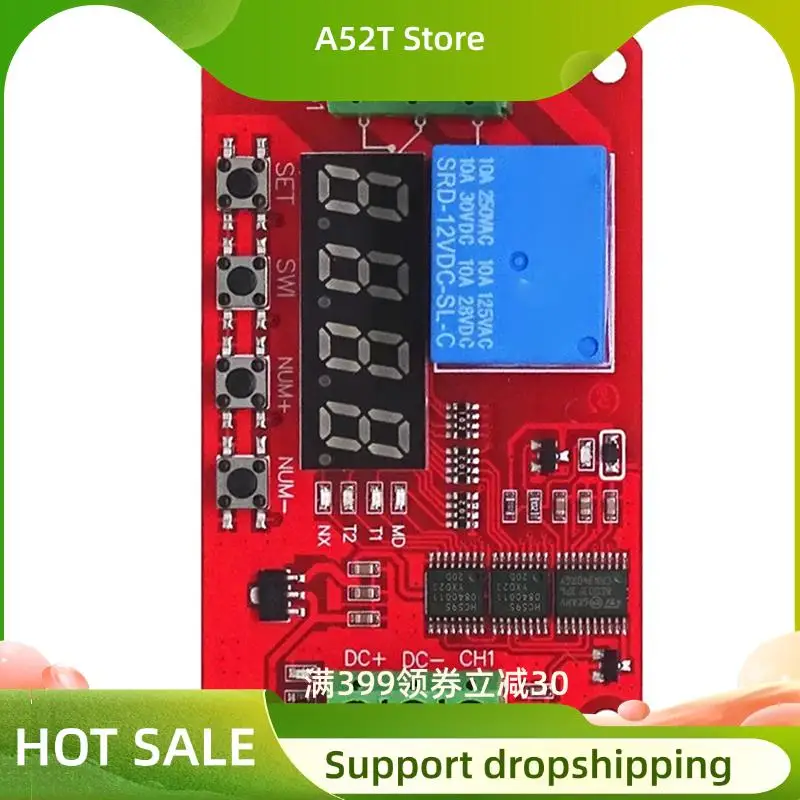 

A52T DC 12 В FRM01 1-канальный релейный модуль с таймером задержки циклической и самоблокирующейся многофункциональной платой синхронизации