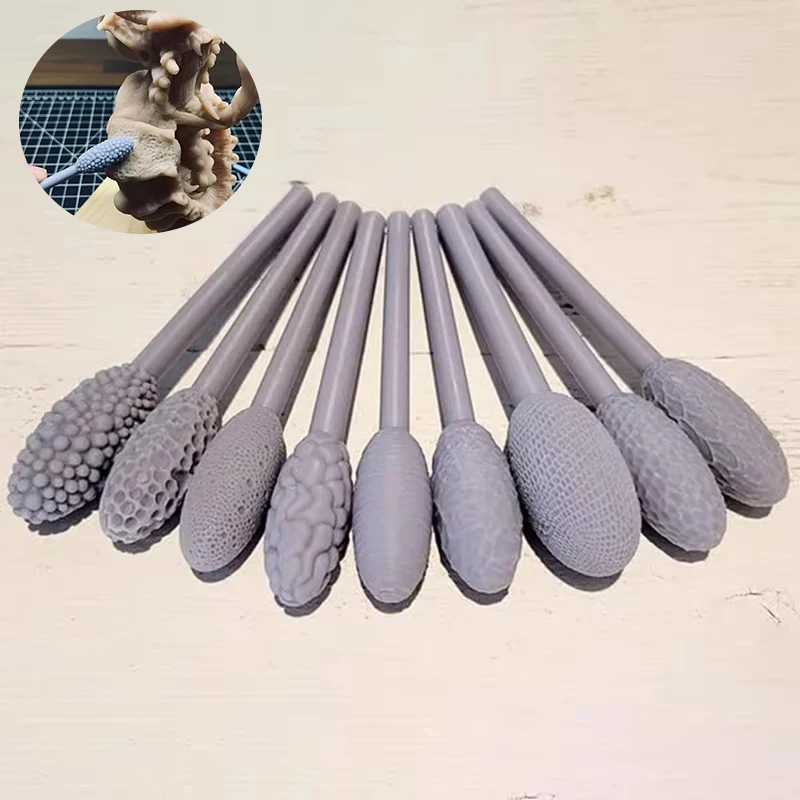 

2025 New Texture Tool Sets For Clay Art 9Pcs, Clay Modeling Pattern Rollers Kit, Clay Texture Rolling Emboss Plaids Hand Rollers