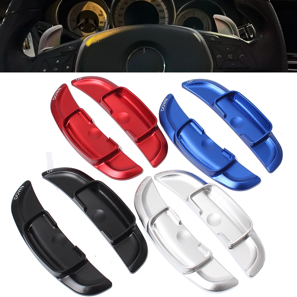 

For Mercedes Benz A B E CLK SLK R M MB W204 W176 W246 W212 X204 W166 X166 Paddle Shift Steering Wheel Extension Shifter 2pcs