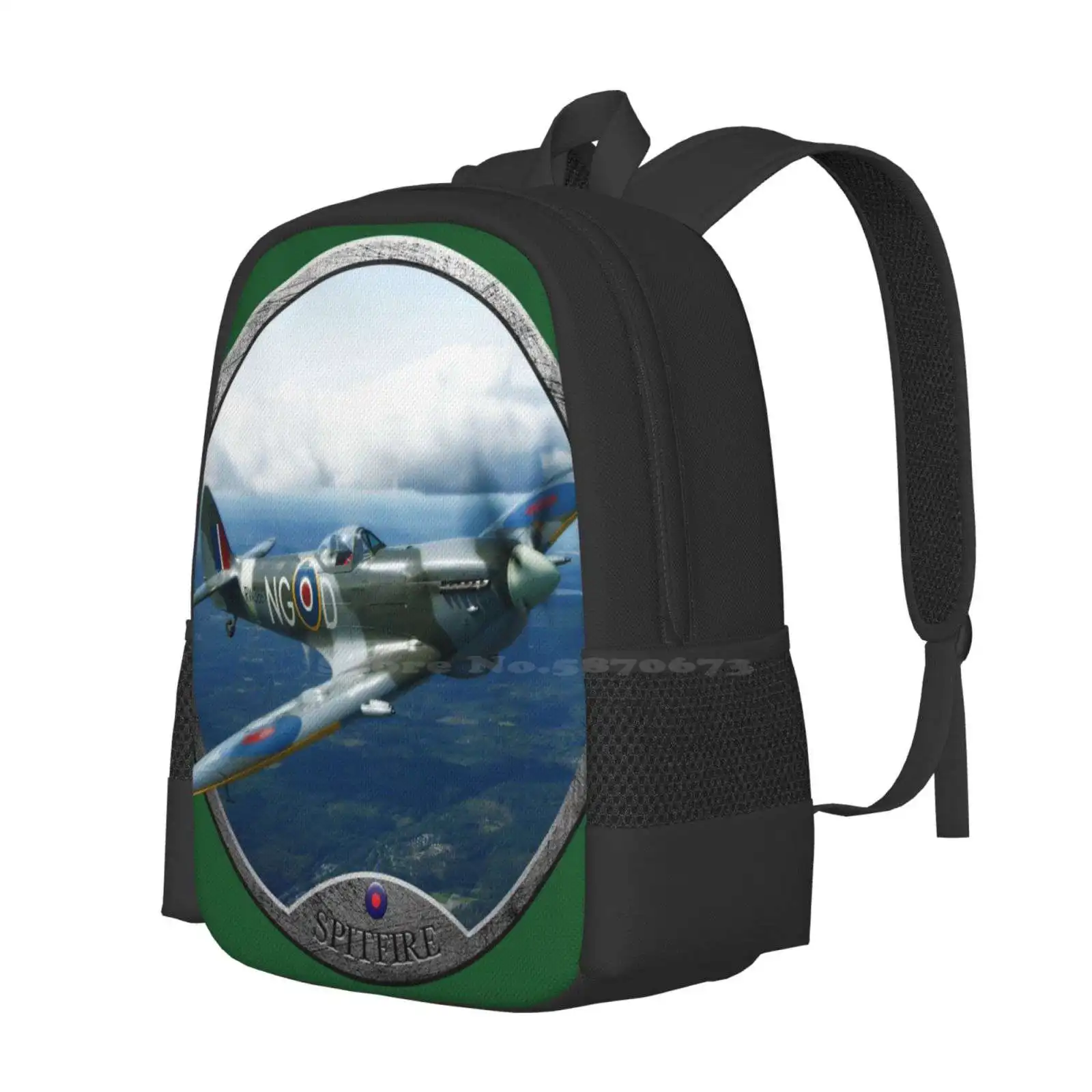 Spitfire Aircraft Hot Sale Backpack Fashion Bags Supermarine Spitfire Raf Fighter Ww2 Raf Ww2 Fighter Raf Spitfire Military