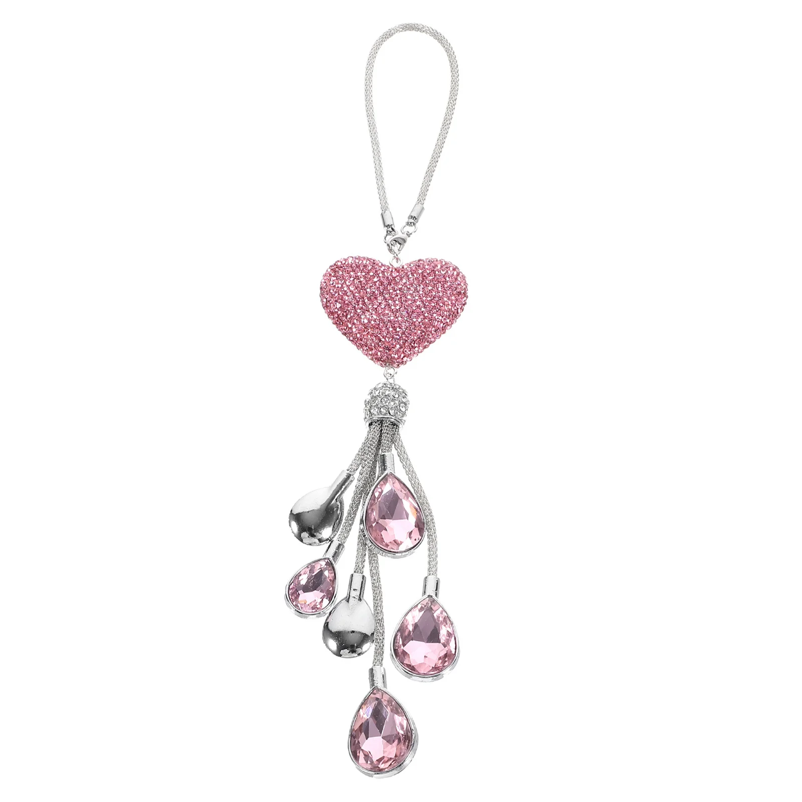 

Heart Crystal Car Pendant Rearview Mirror Hanging Decor Bling Accessories Creative Ornament for Interior Mirror Pendant for Car