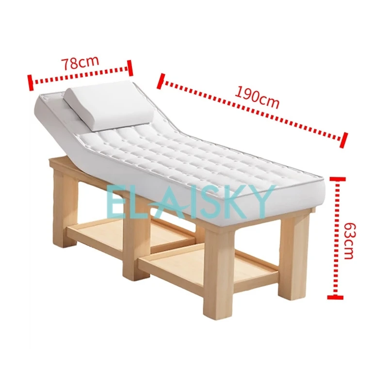 Solid Wood Beauty Bed Latex Beauty Salon Massage Bed Massage Therapy Bed Tattoo Beauty Bed Ear Cleaning Bed Spa Salon Furniture