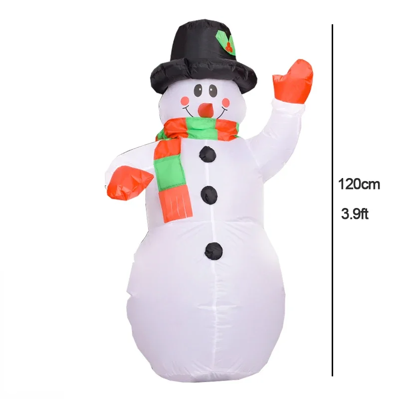 Christmas Inflatable Snowman with Colorful Rotating LED Lights Blow Up Snowman Outdoor Lawn Yard Garden Xmas Holiday Decorations