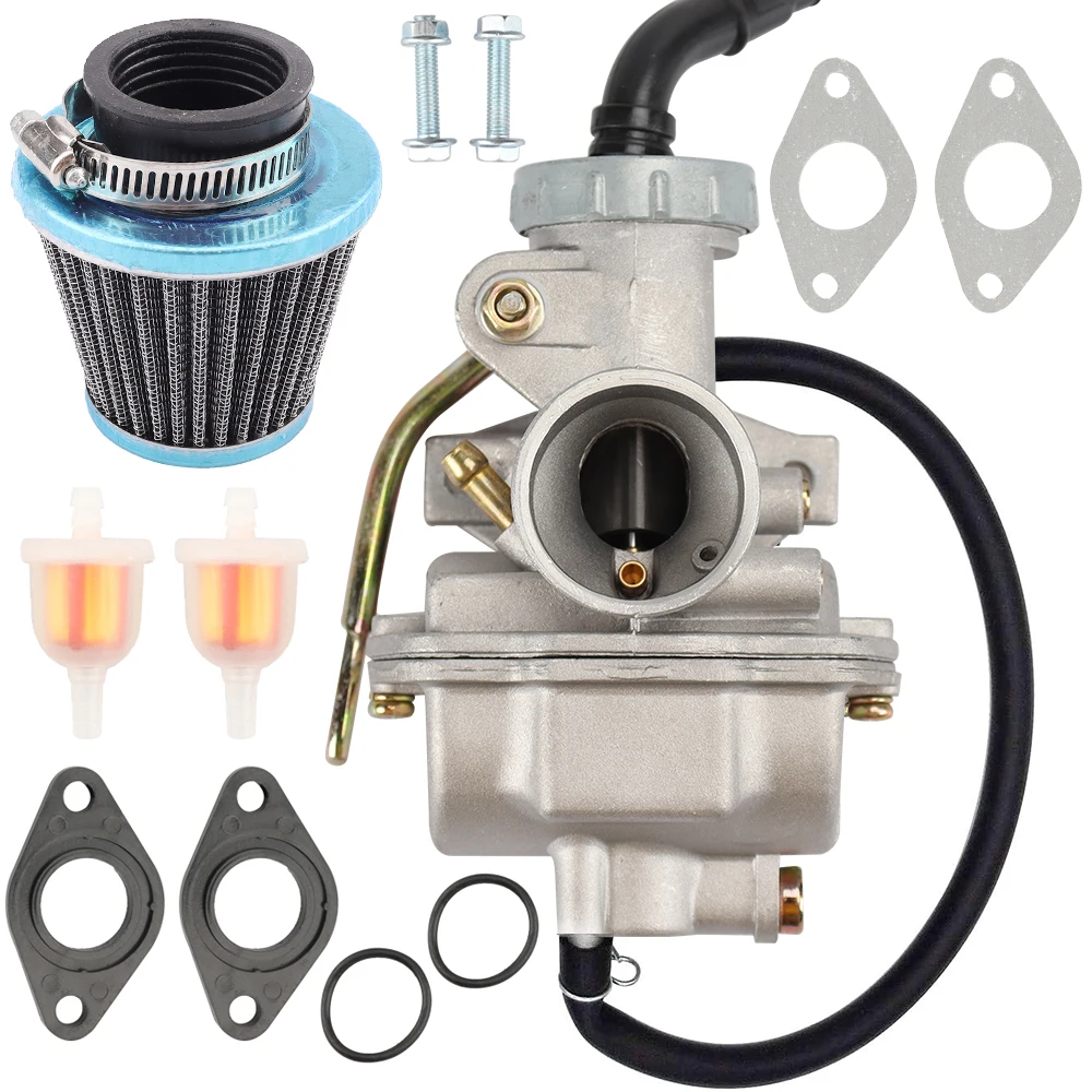 Motorcycle PZ20 20mm Carburetor for 50CC 70CC 90CC 110CC 125CC 4 Stroke Engine ATV UTVs Pit Dirt Bike with Air Fuel Filter