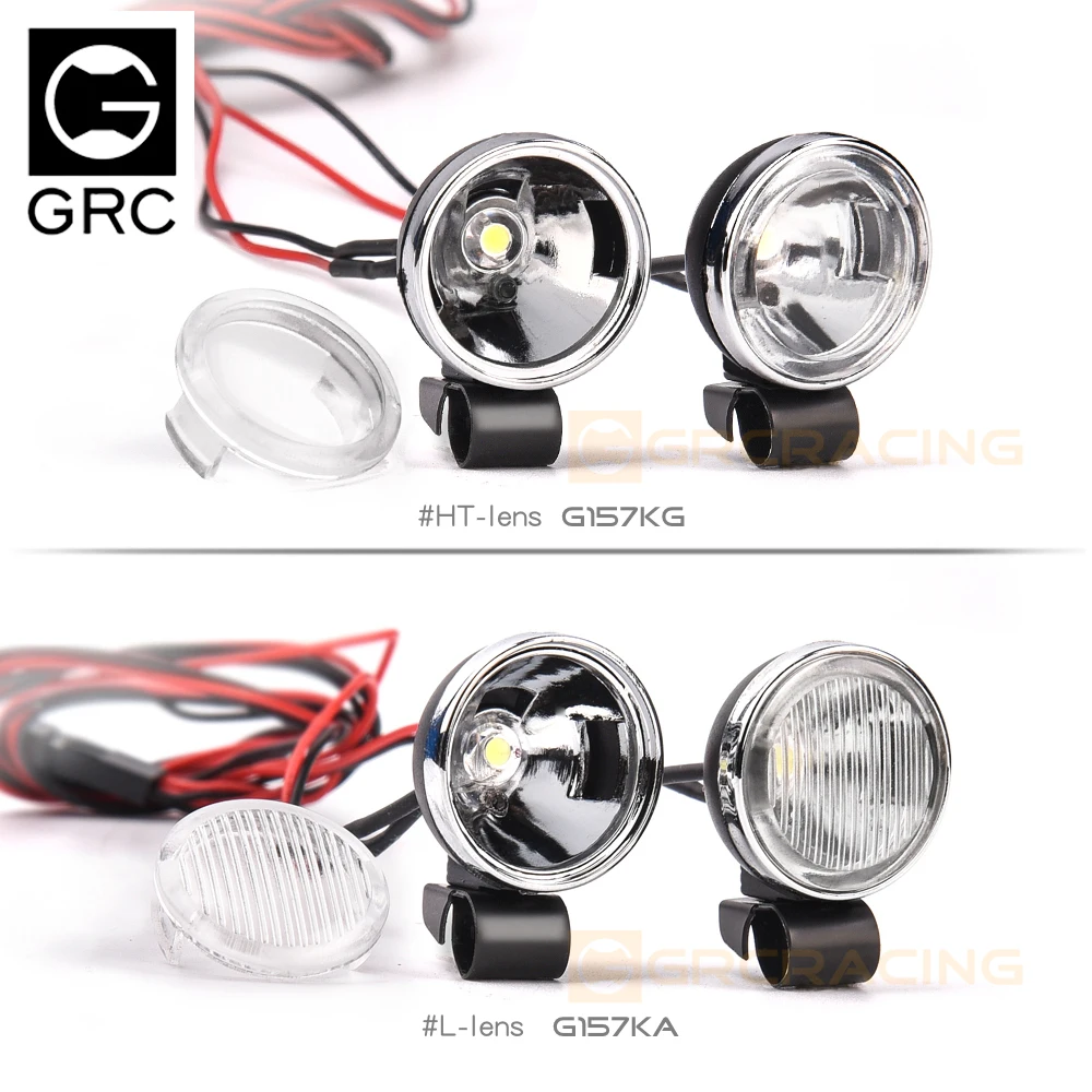 GRC 20Mm Cổ LED Đèn Pha Đèn Pha Tìm Kiếm Đèn Pha Cho TRX4 SCX10 D110 Chém UDR F150 BAJA Sơn Mô Hình Chuyên Dụng Tamiya kyosho G157KG/KA