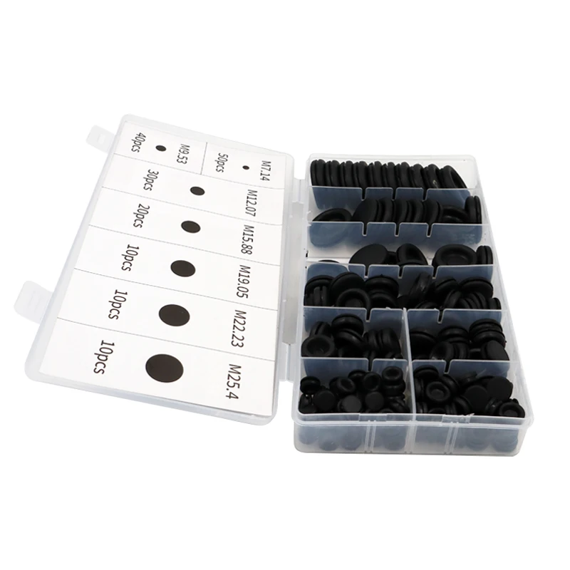 High Quality 170 Rubber Grommet Assortment Firewall Hole Plug Set Electrical Wire Gasket Kit