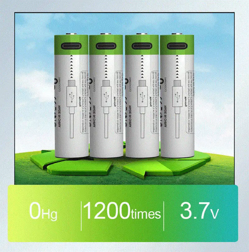 

14500 Battery USB C 3.7v Lithium Rechargeable 700mAh High Current AA Batteries Cell for Led Flashlight Headlamps Torch Mouse