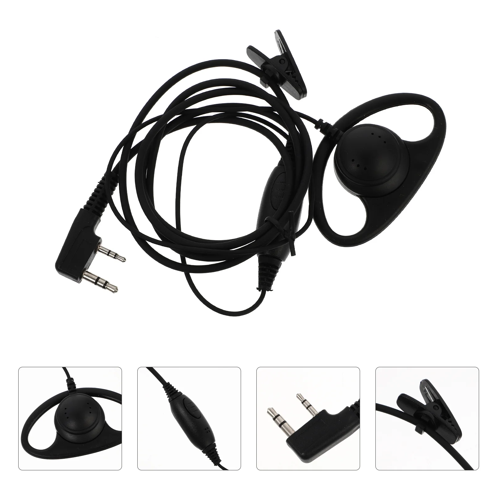 

1pc Dual-Hole Interphone Headset Walkie Talkies Earpiece Radio Headphone For Security Hotel Warehouse Mountain Field Intercom