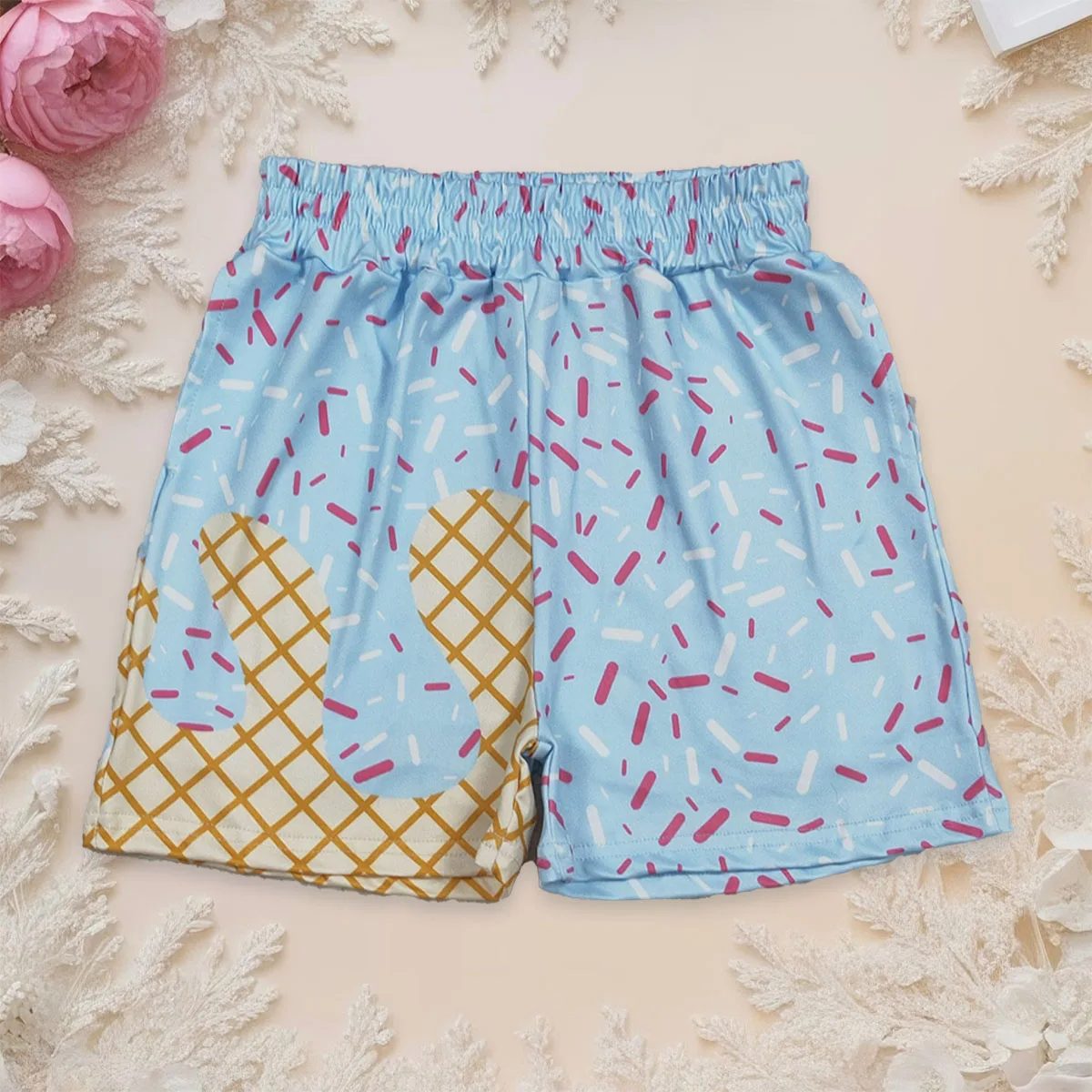 

Hot Sale Kids Shorts Baby Boy Blue Drip Sprinkles Pocket Shorts Bottoms Spring Summer Children Boutique Clothing Wholesale