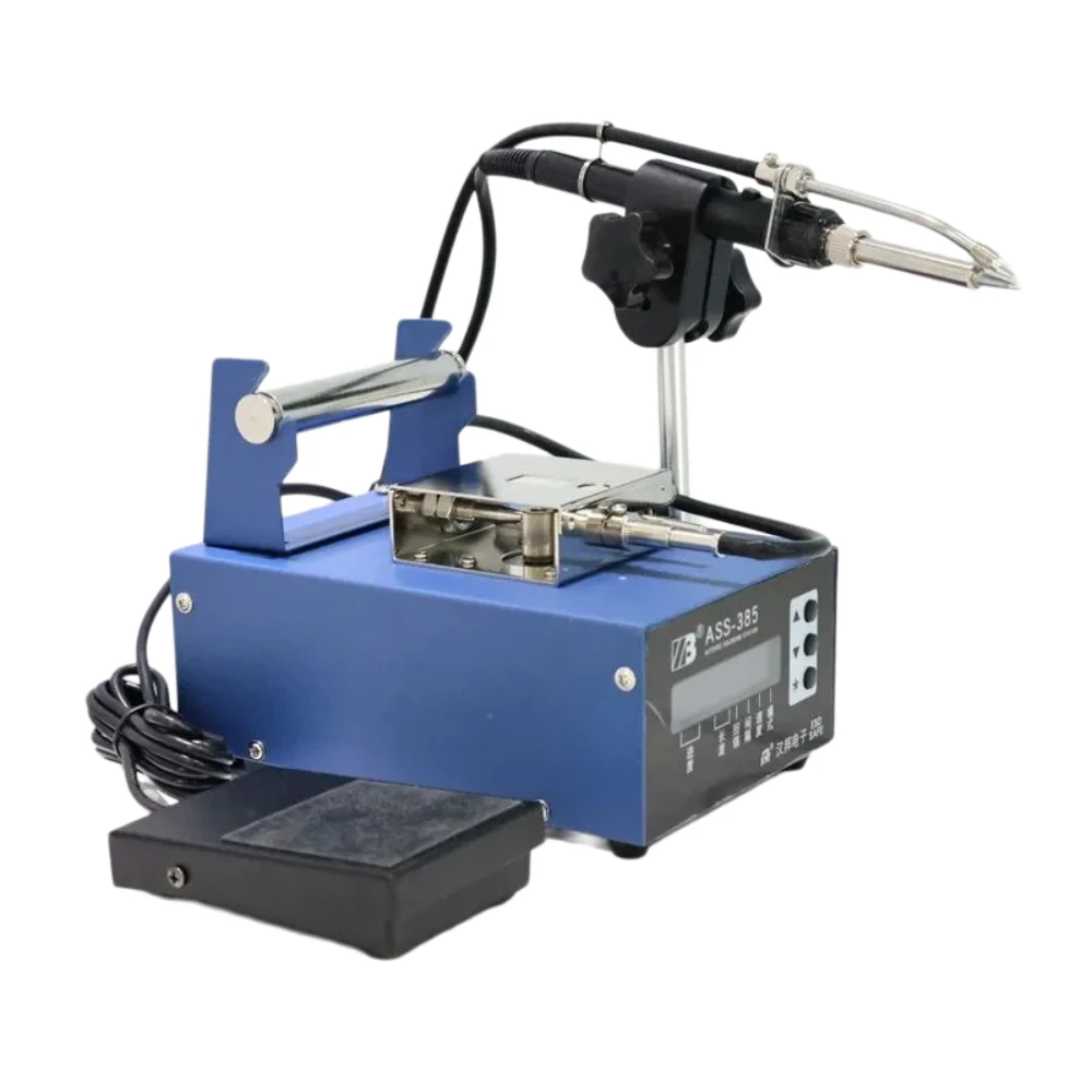 ASS-385A شاشة ديجيتال آلة لحام أوتوماتيكية بالكامل 75 واط دواسة القدم نوع التلقائي القصدير تغذية القصدير بغا محطة لحام