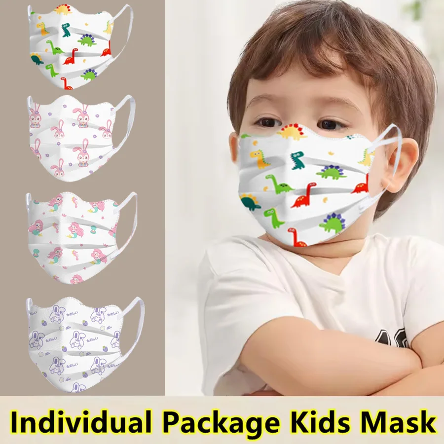 Butterfly Design Kids Cartoon Disposable Face Mask Breathable 3 Layers Morandi Color Protective Face Mask V Type Dust Mask
