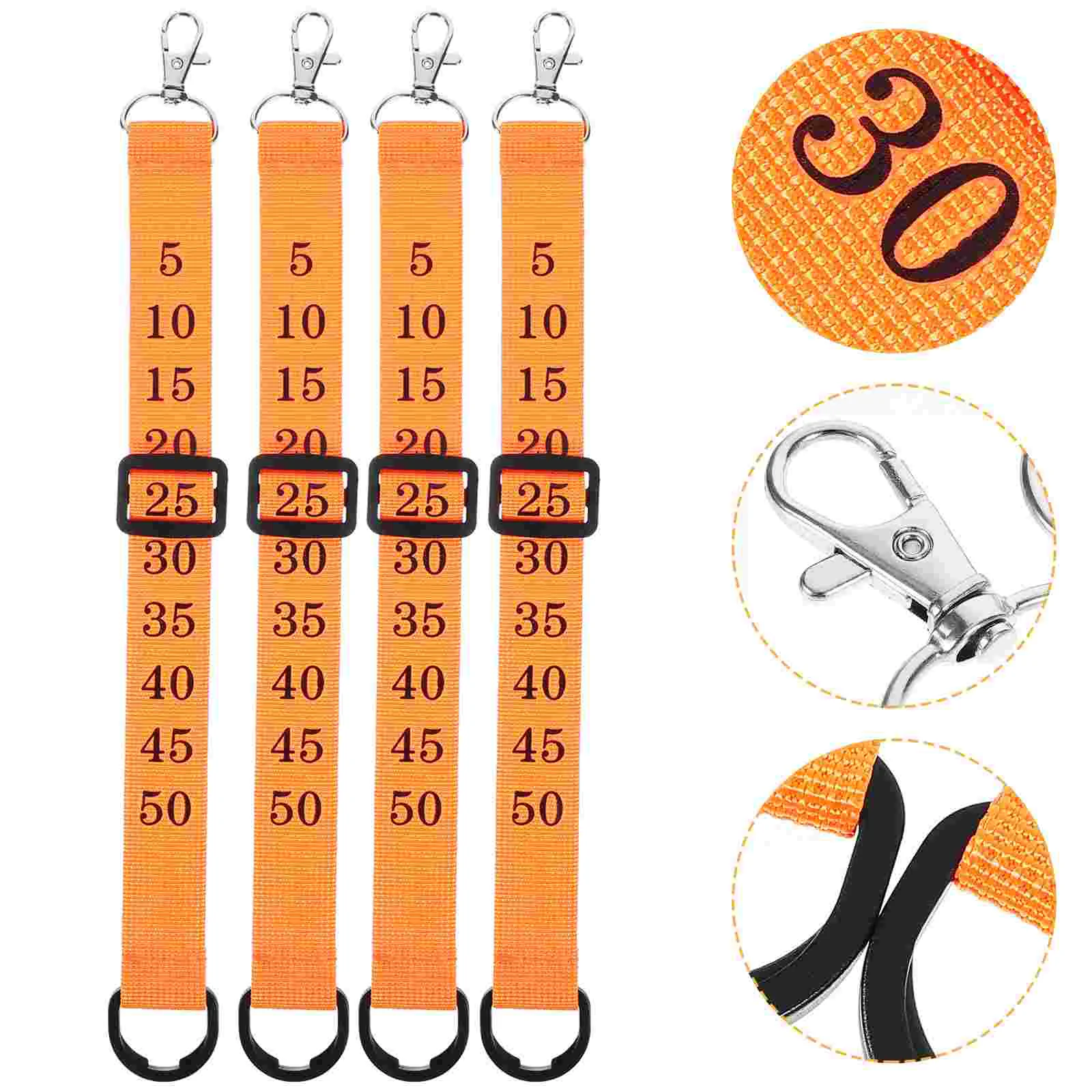 

4 Pcs Sliding Side Clip Football Referee Gear Equipment Official Numbered Chain Alloy Band