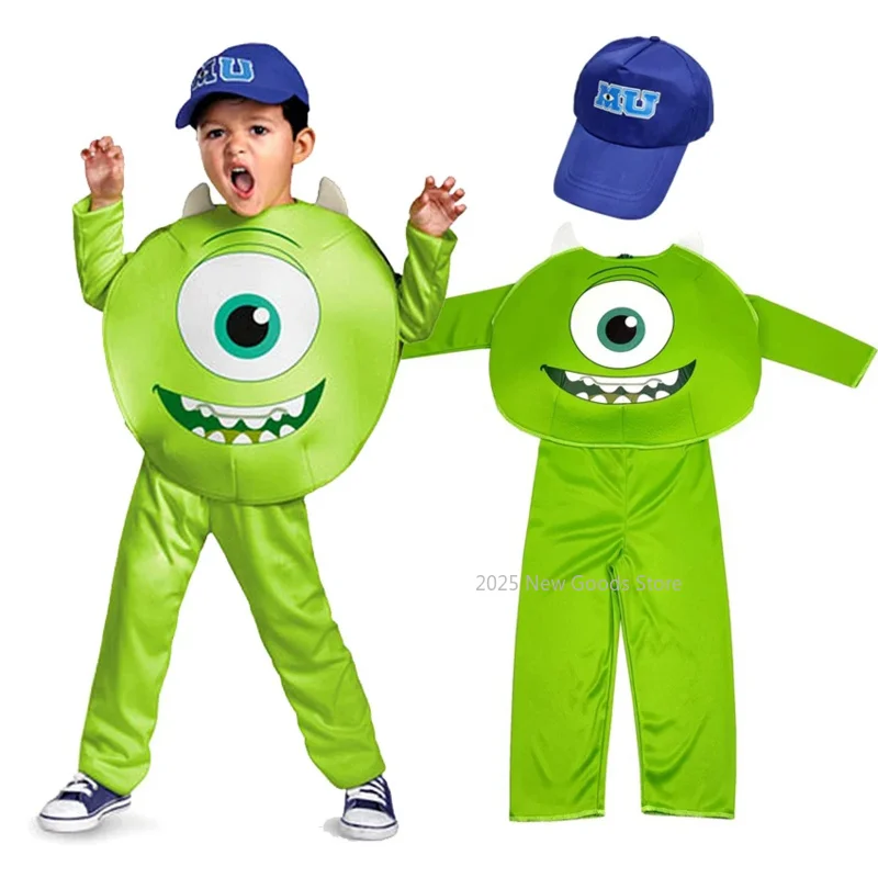 

Monsters University Mike Wazowski Cosplay Costumes Anime Jumpsuits Halloween Costume for Kid Disguise Party Dresses Clothes Suit