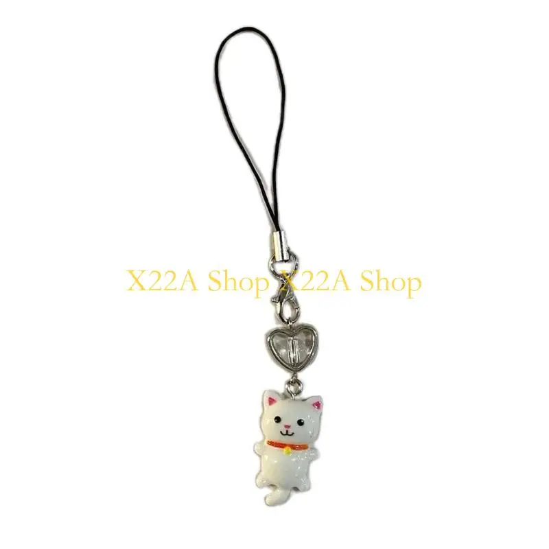 Unique Heart Phone Lanyard Chain Anti Lost Keychain Y2K Handbag Decor Jewelry Gift