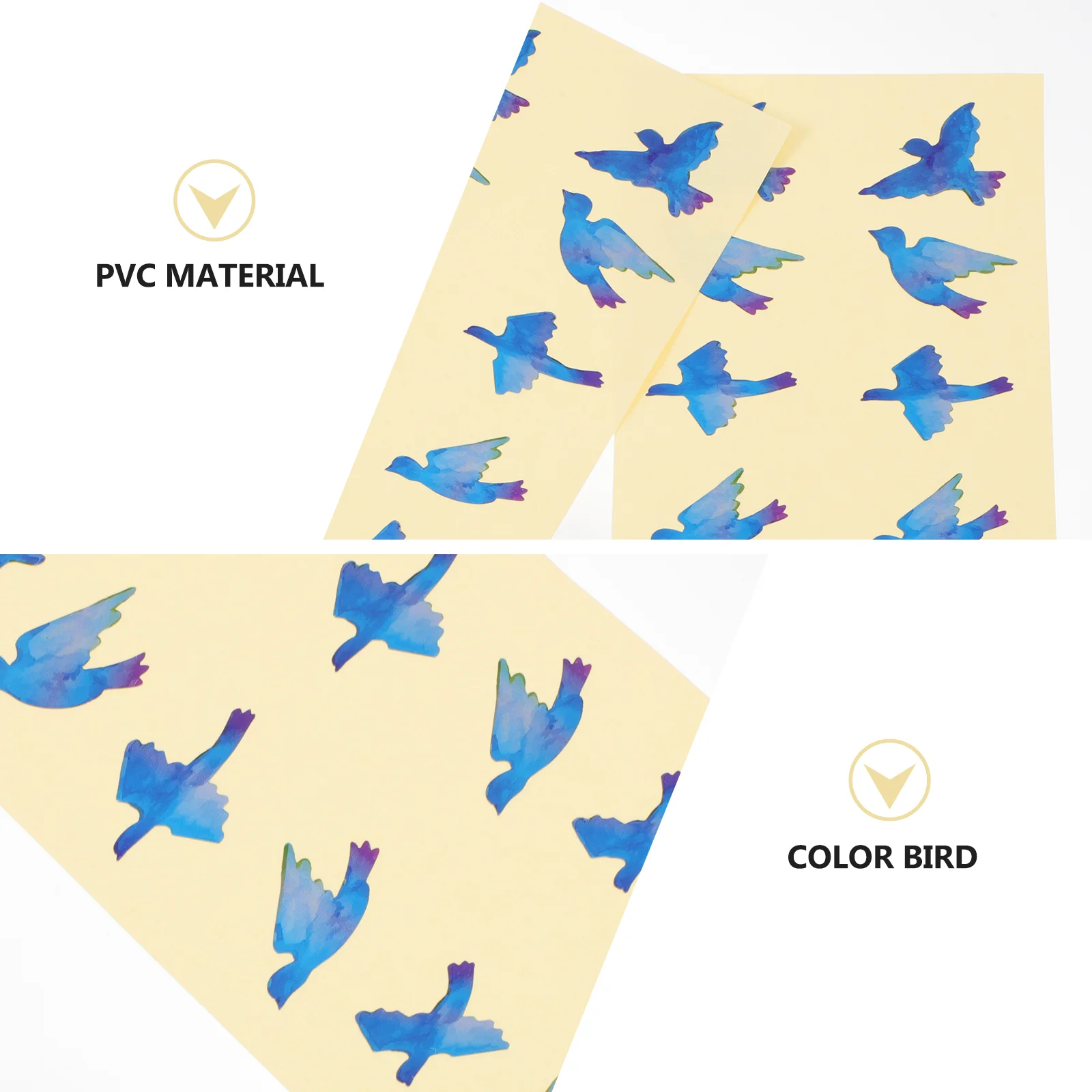 2Pcs Bird Pattern- Guitar Personality Fingerboard Sticker Decals Guitar Fret Inlay Stickers for Guitar, Bass, Acoustic Guitar,